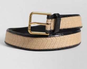 Dolce & Gabbana caiman leather braided belt