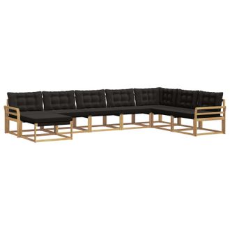 vidaXL Conjunto De Sof&aacute;s De Exterior Con Coj&iacute;n 8 Pcs Blanco Y Negro Vidaxl