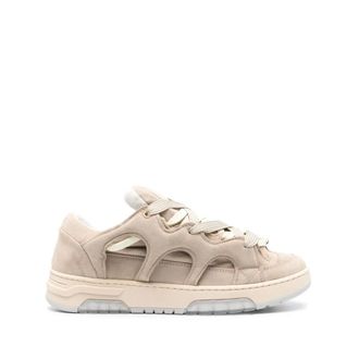 Santha Beige Suede Sneaker with Padded Design - male - SANTHA - Sneakers - Gray - 7 UK - Shoes