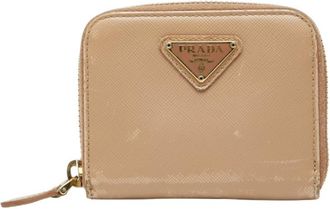 Prada Beige Leather Coin Purse/Coin Case (Pre-Owned)