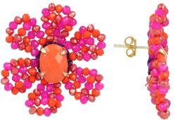 Lott. Gioielli Blooming Flower Silk Statement Earrings in Fuchsia Mix at Nordstrom