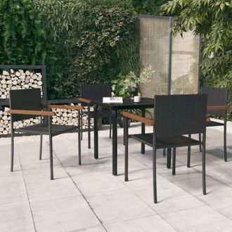vidaXL Juego De Comedor Para Jard&iacute;n 5 Piezas Negro Vidaxl