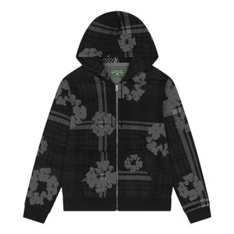 Denim Tears Plaid Cotton Wreath Zip Hoodie Black FW25TZH0101