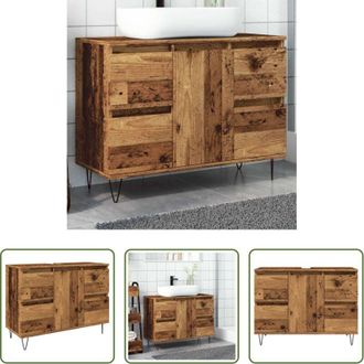 vidaXL Mobile da bagno in legno antico - Mobile da Bagno Legno Antico 80x33x60 cm in Truciolato