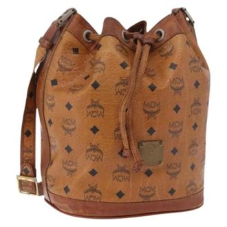 MCM Pre-owned Bucket Bags, female, Brown, Size: ONE SIZE Pre-owned Bucket Shoulder Bag