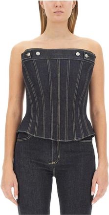 Alexander McQueen Mujer, Camisetas, Azul, Talla: S