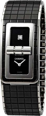 Chanel Black Code Coco Black Diamond Dial Ladies Steel and Ceramic Watch H5147
