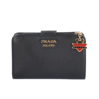 Prada Saffiano Black Fuoco Nero Leather Wallet (Bi-Fold) (Pre-Owned)