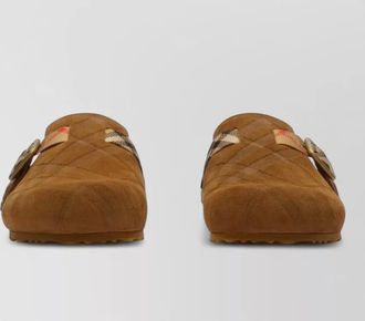 Burberry shearling check mules