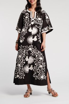 Frances Valentine Charming Caftan Peacock in Black/multi at Nordstrom, Size X-Small