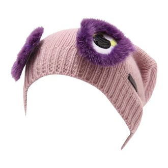 Fendi 12Ai134 Muts - unisex - Accessoires - Roze - Maat: 38 CM Wol