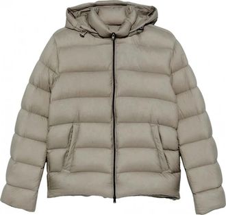 Herno Lichtgewicht Beige Matt Pufferjas - Heren - Gewatteerde jassen - Beige - M - Nylon - Jassen