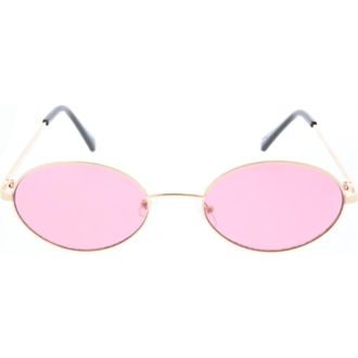 BCBGeneration 58mm Slim Metal Oval Sunglasses in Golden at Nordstrom Rack