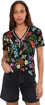 Johnny Was The Janie Favorite Short Sleeve Henley Tee- Kahlan Womens Clothing Kahlani : 2XL, Rayon/Spandex