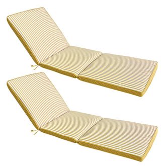 Oviala Juego de 2 cojines para tumbona 186 x 53 cm color amarillo