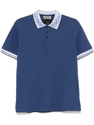 Versace Jeans Couture Polo con logo - Blu