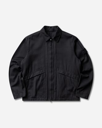Stone Island Men s Ghost Raw Hand Wool Cotton Gabardine Overshirt Black