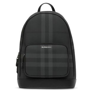 Burberry Charcoal Mens Check Small Backpack