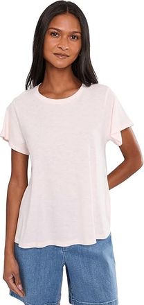 Eileen Fisher Organic Cotton Slubby Jersey Crew Neck Top Womens Clothing Crystal Pink : MD