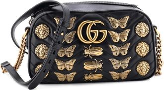 Gucci Borsa a tracolla GG Marmont piccola in pelle matelass&eacute; - Nero