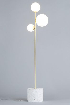 BHS Terrazzo Forella Brass Floor Lamp in Gold