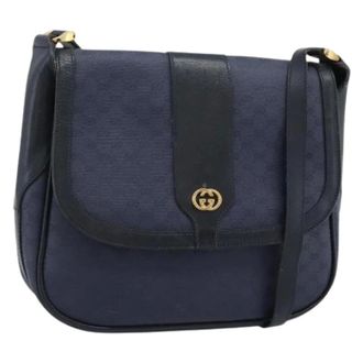 Gucci Pre-owned Vintage Crossbody Bag - Dames - Pre-owned - Blauw - Maat: ONE Size Leer