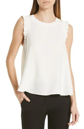 Cinq à Sept Lenore Silk Blouse in Ivory at Nordstrom, Size X-Small
