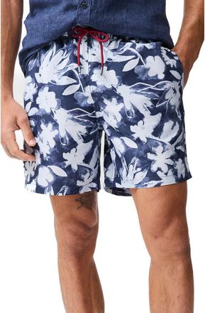 Rodd & Gunn Hardinge Abstract Floral Swim Trunks in Indigo at Nordstrom, Size Xxx-Large