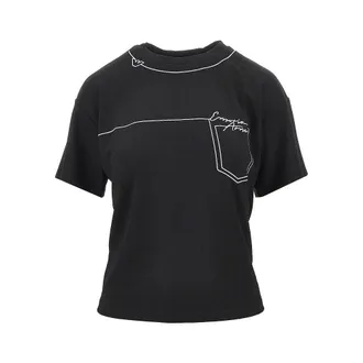 Emporio Armani Embroidered interlock jersey T-shirt Woman S
