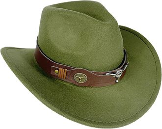 Generic Cowboy Hat for Men and Women with Rolled Brim Fall Winter Peach Heart Crown Wool Hat Adjustable Drawstring Fashionable and Stylish, Coffee Cowboy Hats