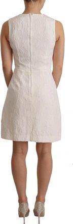 Dolce & Gabbana White Floral Sleeveless Sheath Mini Womens Dress (Pre-Owned)