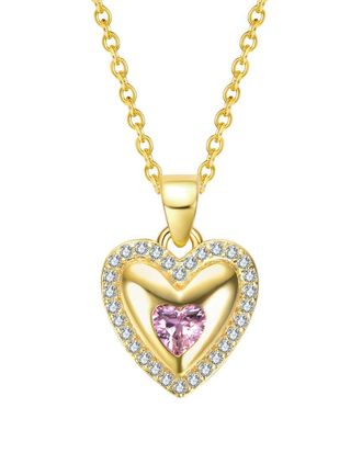 Genevive Silver Cz Heart Pendant