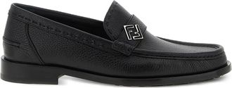 Fendi Mocassini in pelle con dettaglio FF in metallo - Nero