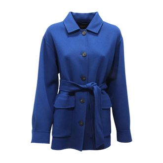Max Mara Dames, Jassen, Blauw, Maat: M Wol