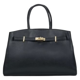 Estro & Luminara Tassen, Dames, Zwart, ONE Size, Leer, Tote Bag