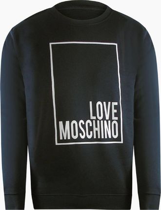 Love Moschino Mens Love Moschino Box Logo Black Sweatshirt - Size: 44