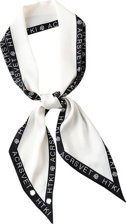 LaoZan Womens Printed Scarf Rectangular Multifunctional Headband Multicolour Neck Hair Tie Band (White | Letters, One Size)