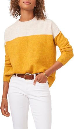 Vince Camuto Extended Shoulder Colorblock Sweater in Amber at Nordstrom, Size Small