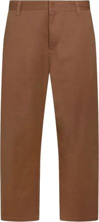 Carhartt Work in Progress Broek met logopatch en knopen - Bruin