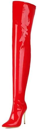 Generic Womens Sexy Over The Knee Boots Pointed Toe Super High Stiletto Heel With Side Zipper Thigh High Dress Boots