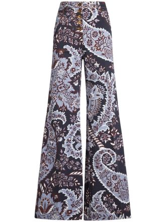 Etro Jeans svasati con stampa paisley - Blu
