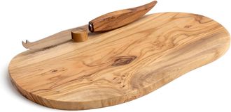 B&eacute;rard Olive Wood Cheese Board & Knife Set, 13-Inch x 7-Inch