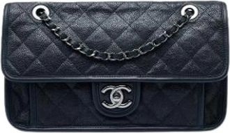 Chanel Pre-owned French Riviera Flap - Dames - Vintage Schoudertas - Blauw - ONE Size - Leer - Vintage