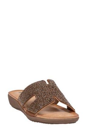 Good Choice Shoes Paxal Rhinestone Embellished Slide Sandal in Bronze at Nordstrom Rack, Size 8.5