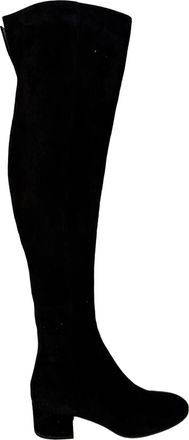 Gianvito Rossi Pre-owned Womens Block-Heel Knee-High Boots in Black Suede - Size EU 37