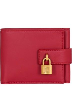 Balmain Pulse Trifold smooth leather wallet in Red at Nordstrom