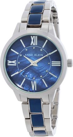 Anne Klein Quartz Blue Mother of Pearl Dial Ladies Watch and Bracelet Set AK-3667NVST