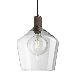Industville Knurled Glass Schoolhouse Pendant - 10 Inch in Bronze | Size: 10 inches