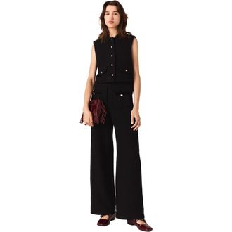 Maje Tweed trousers in Black at Nordstrom, Size 40 Eu