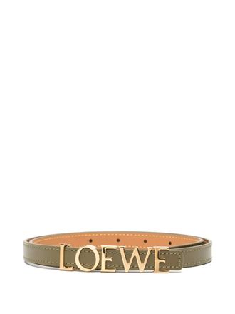 Loewe bold-logo belt - women - Calf Leather/Calf Leather - 75 - Green